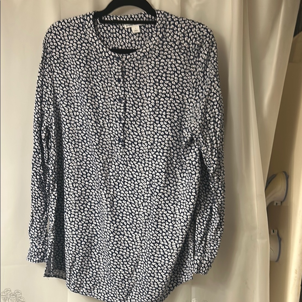 Women's‎ Black and Navy Patterned Top